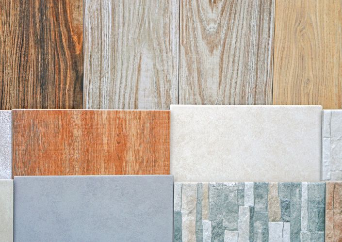 close up of different flooring samples